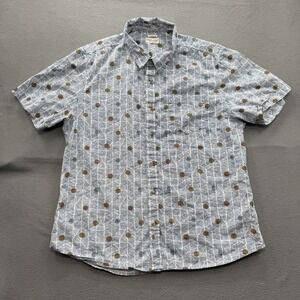Bridge & Burn Shirt Mens 2XL Geometric Organic Cotton Short Sleeve Button Up